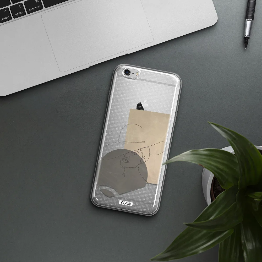 The Lady In The Hat Line Art Apple iPhone 6S Clear TPU Case