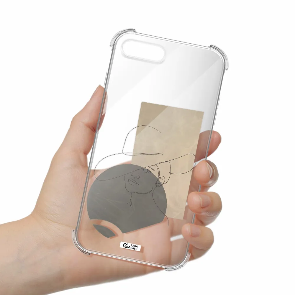The Lady In The Hat Line Art Apple iPhone 7 plus Clear PC Case