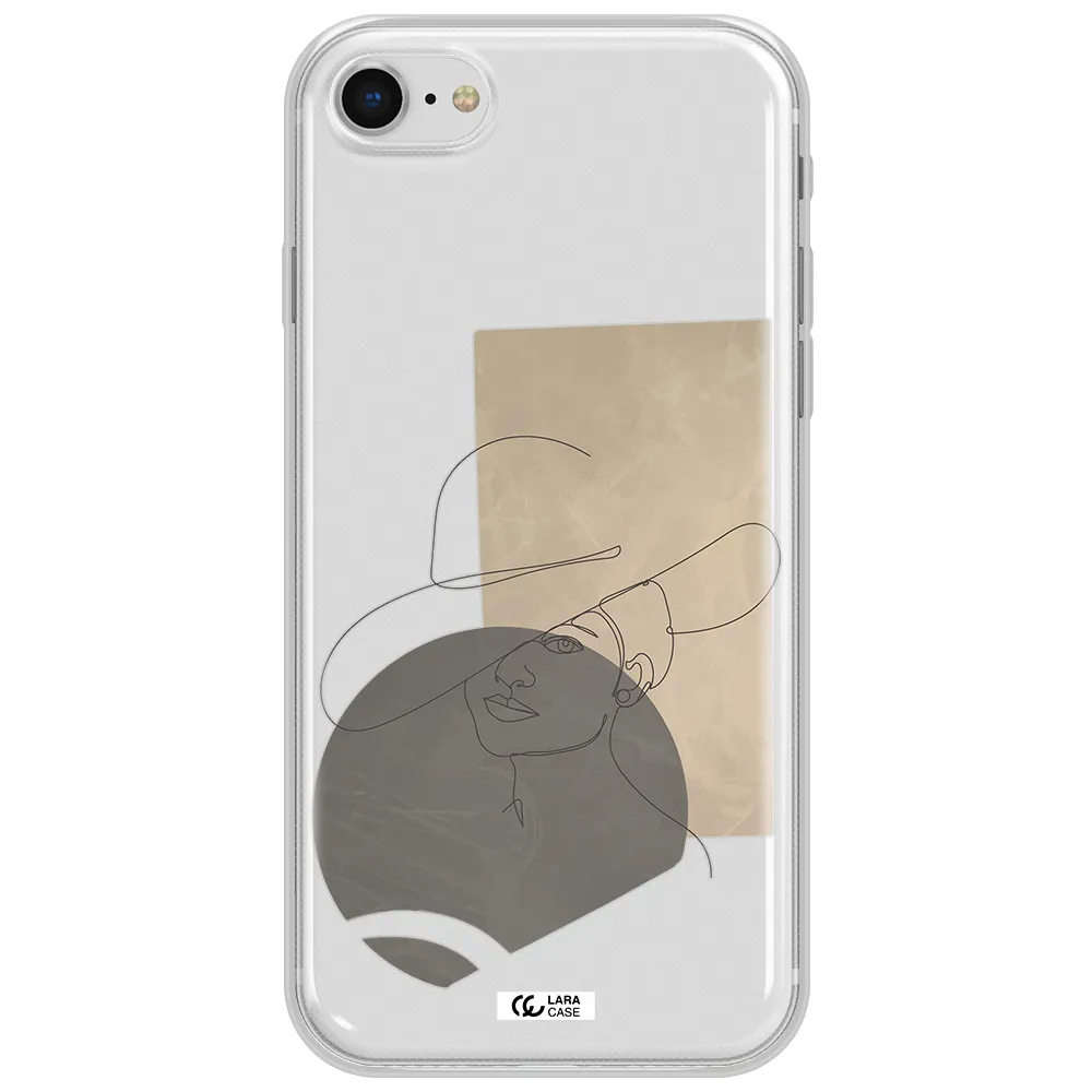 The Lady In The Hat Line Art Apple Iphone Se 2020 Clear Tpu Case