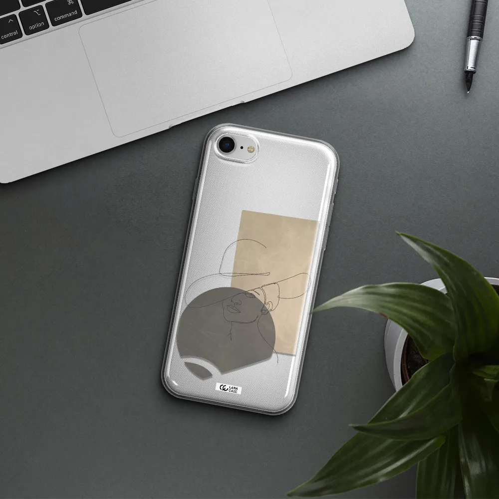 The Lady In The Hat Line Art Apple Iphone Se 2020 Clear Tpu Case