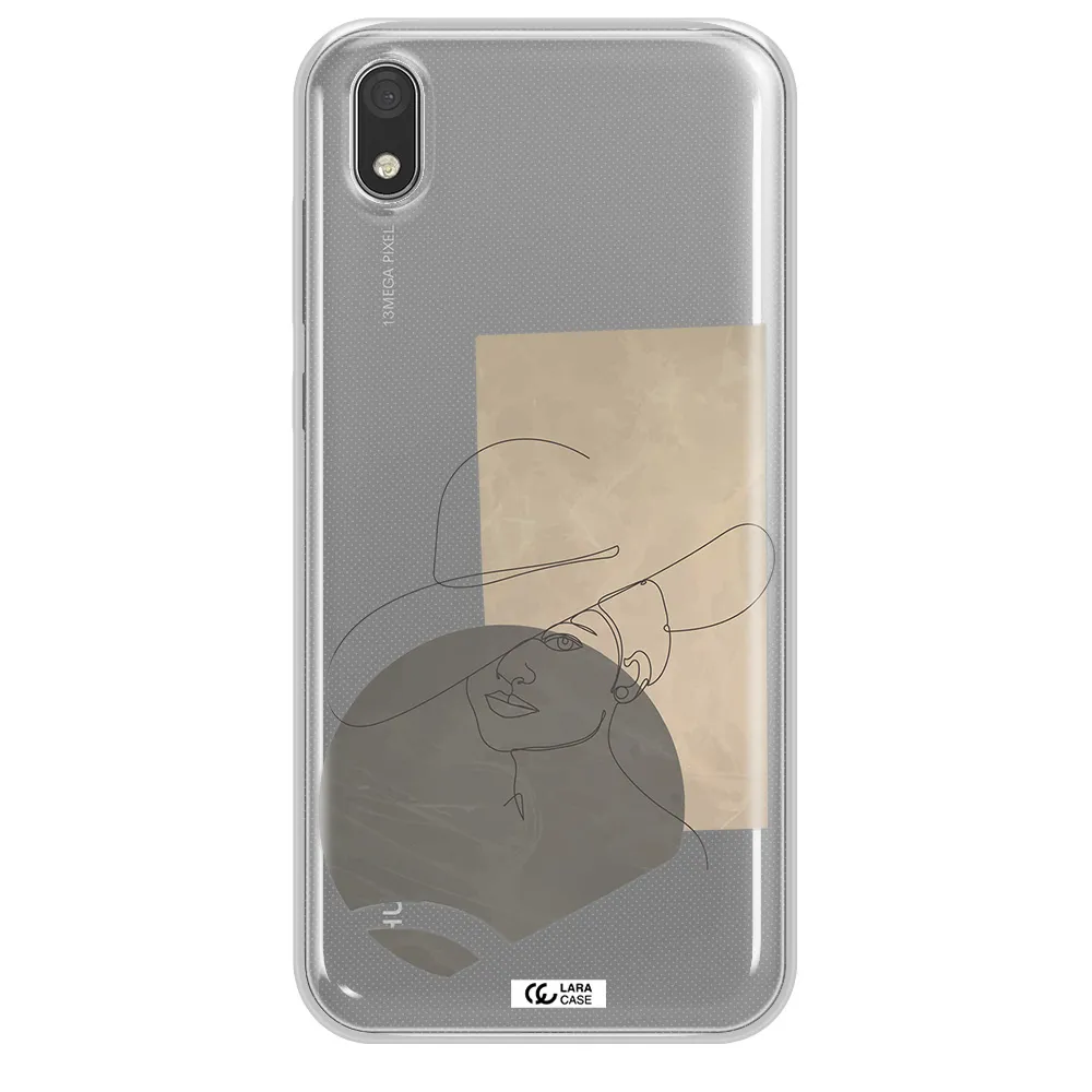 The Lady In The Hat Line Art Huawei Honor 8S Clear TPU Case