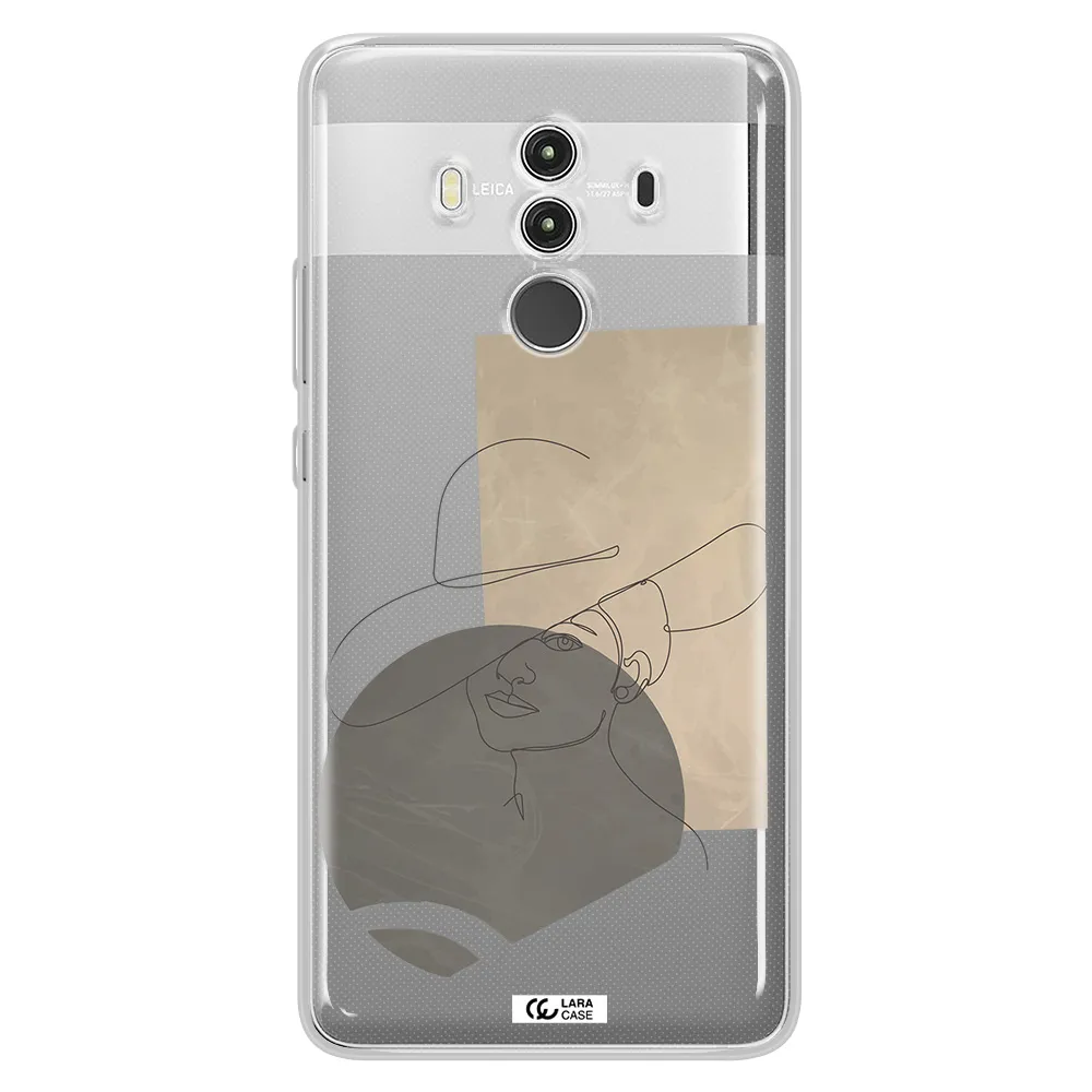 The Lady In The Hat Line Art Huawei Mate 10 Clear TPU Case