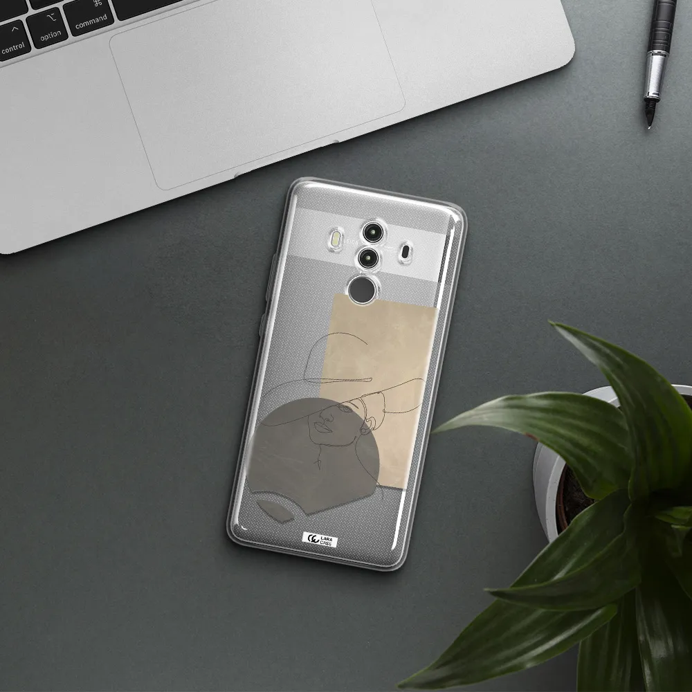 The Lady In The Hat Line Art Huawei Mate 10 Clear TPU Case