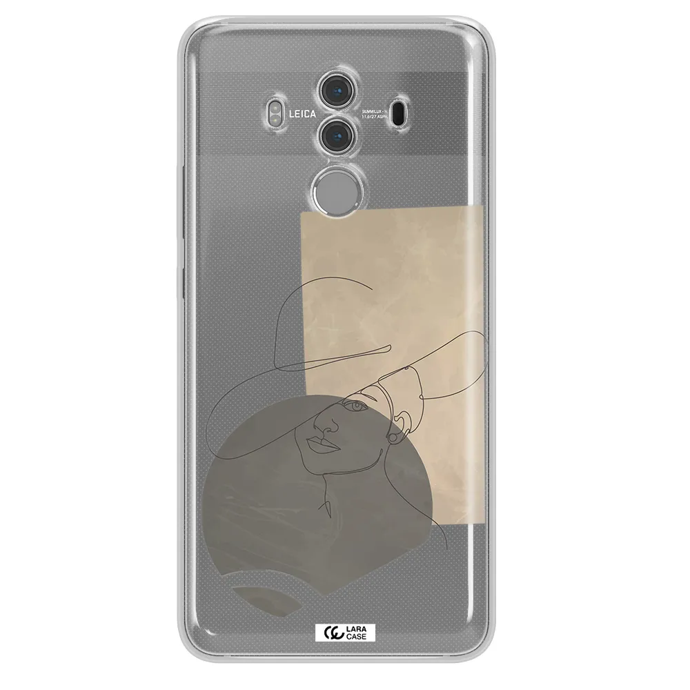 The Lady In The Hat Line Art Huawei Mate 10 Pro Clear TPU Case