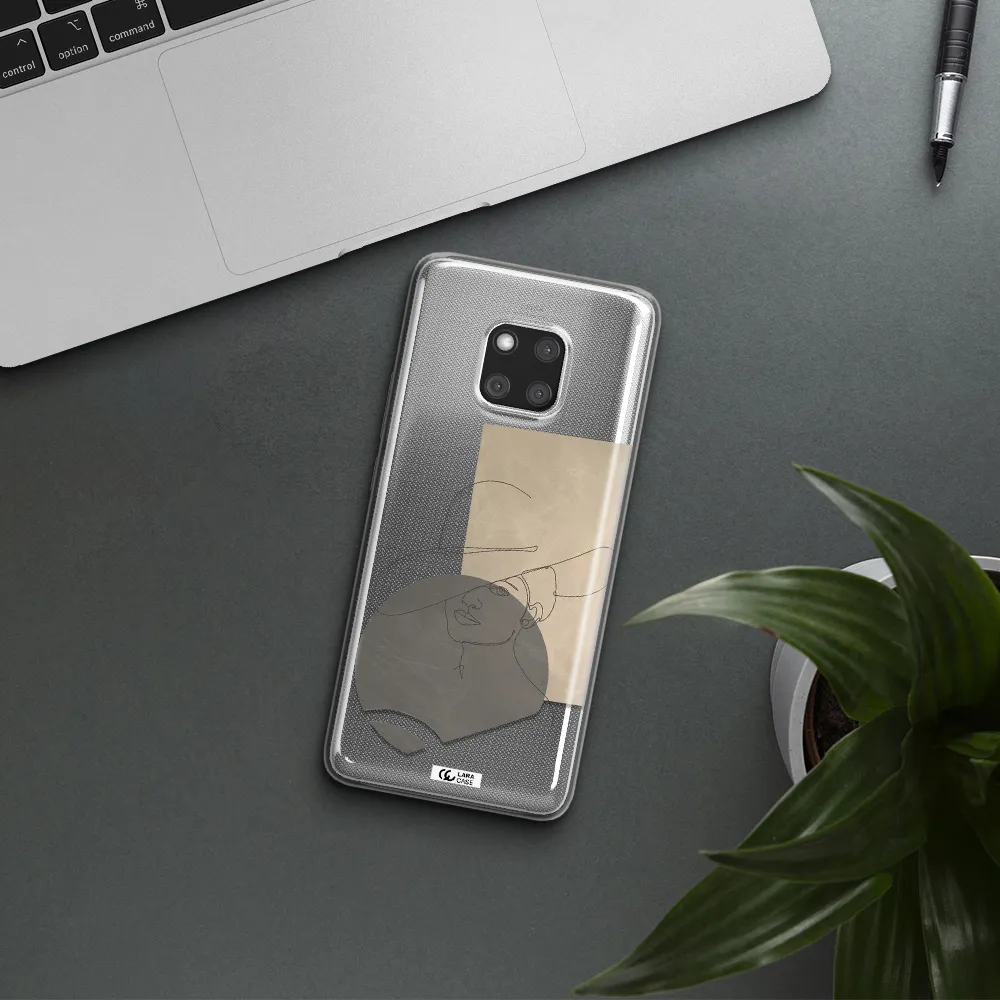 The Lady In The Hat Line Art Huawei Mate 20 Pro Clear TPU Case