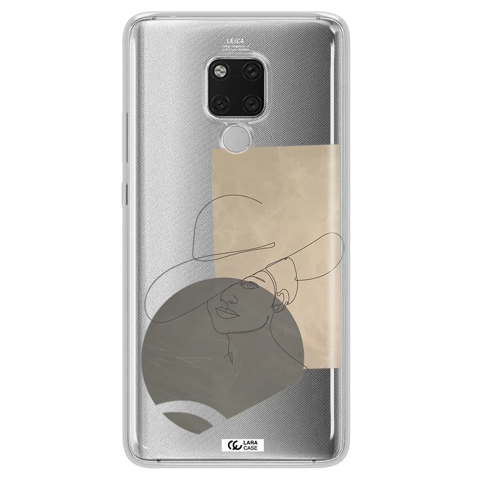 The Lady In The Hat Line Art Huawei Mate 20X Clear TPU Case