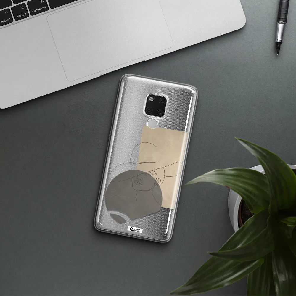 The Lady In The Hat Line Art Huawei Mate 20X Clear TPU Case