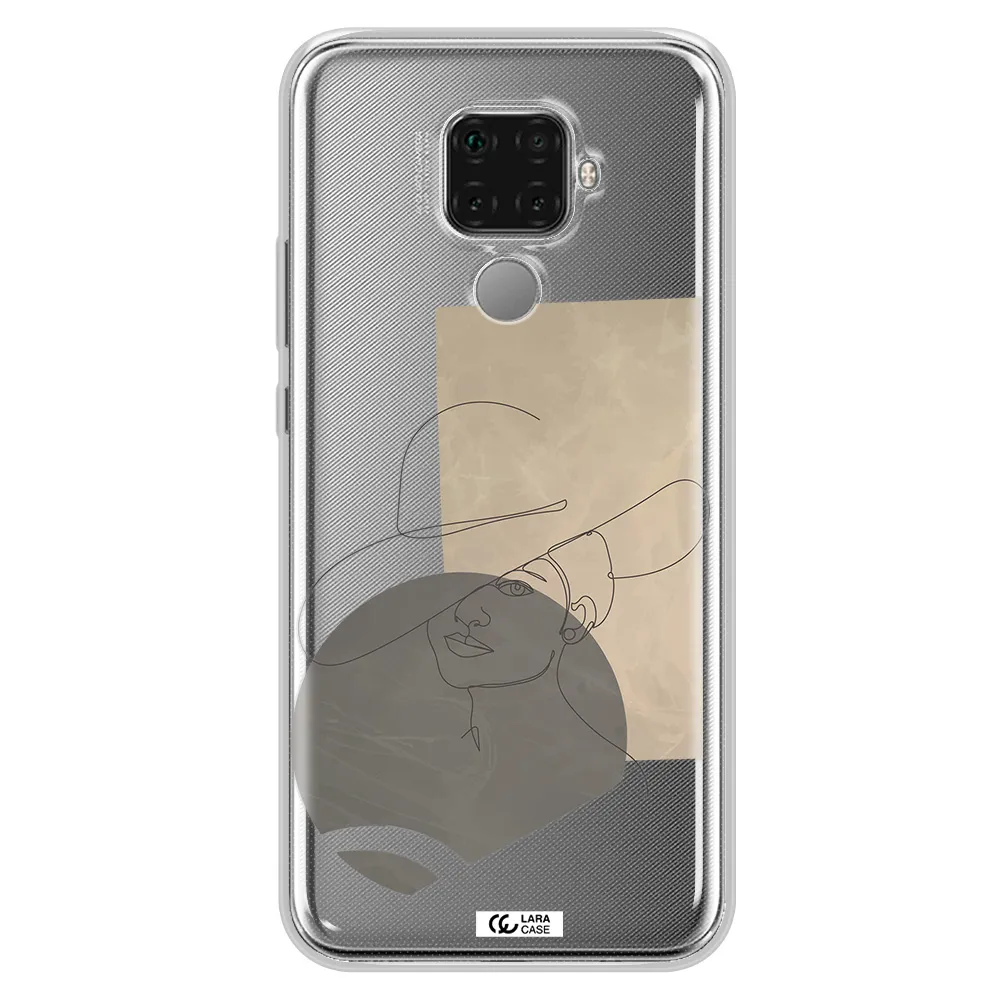 The Lady In The Hat Line Art Huawei Mate 30 Lite Clear TPU Case