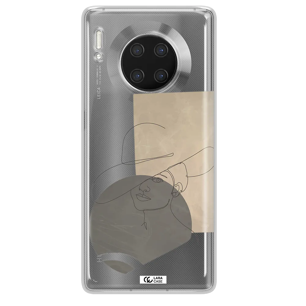 The Lady In The Hat Line Art Huawei Mate 30 Pro Clear TPU Case