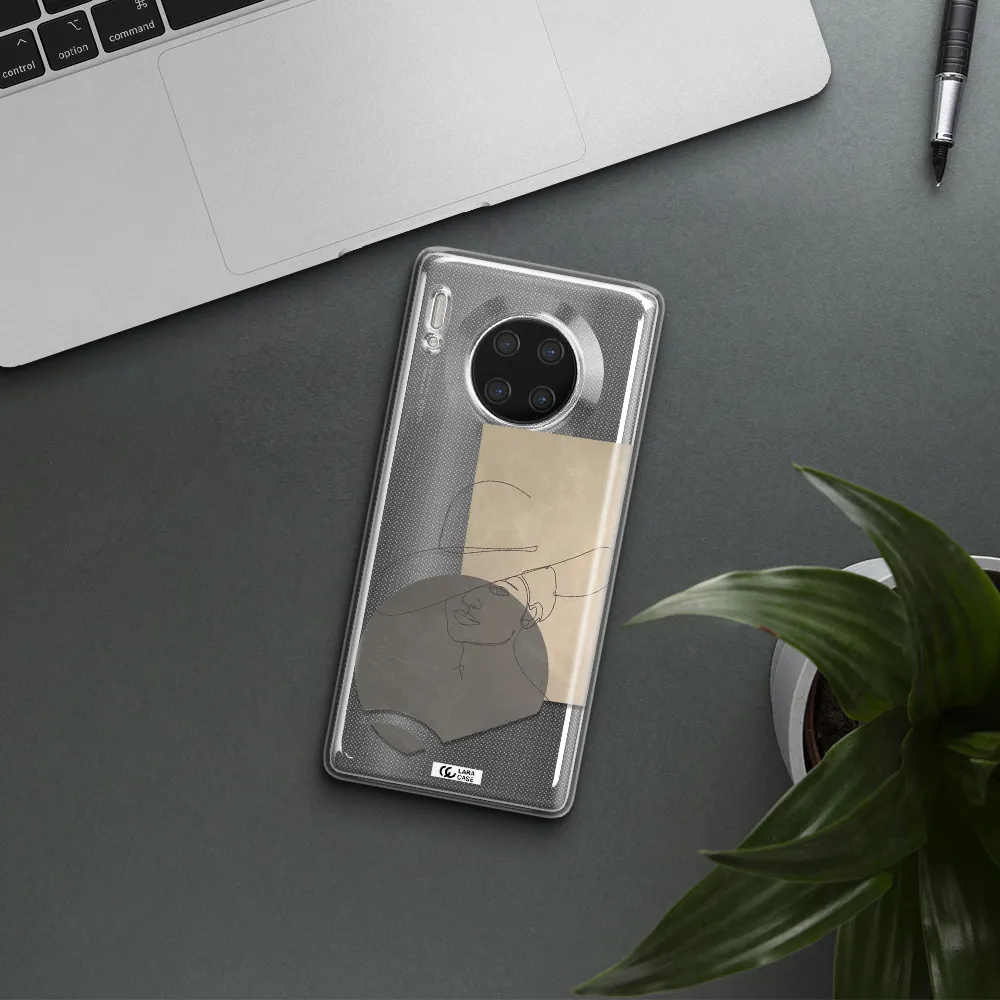 The Lady In The Hat Line Art Huawei Mate 30 Pro Clear TPU Case