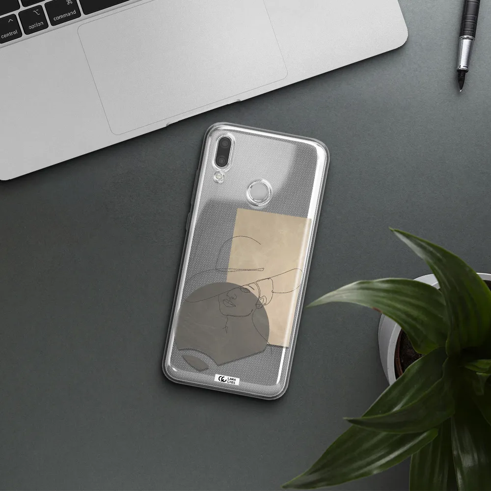 The Lady In The Hat Line Art Huawei P Smart 2019 Clear TPU Case