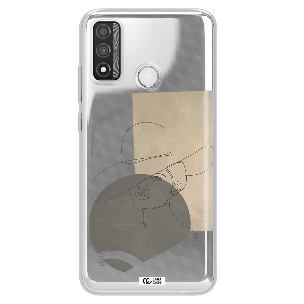 The Lady In The Hat Line Art Huawei P Smart 2020 Clear TPU Case