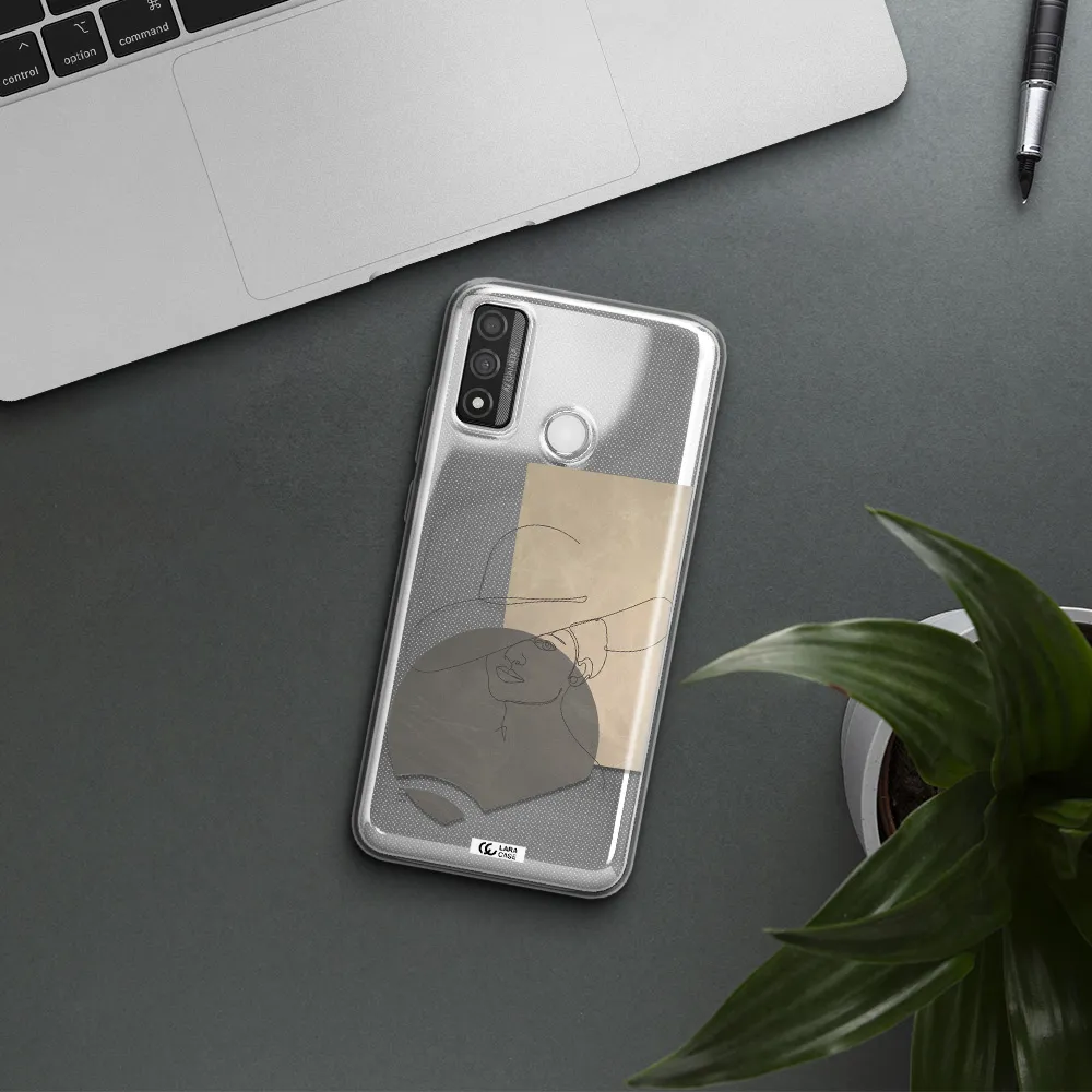 The Lady In The Hat Line Art Huawei P Smart 2020 Clear TPU Case