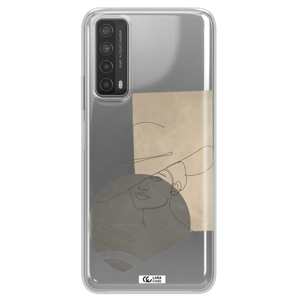 The Lady In The Hat Line Art Huawei P Smart 2021 Clear TPU Case