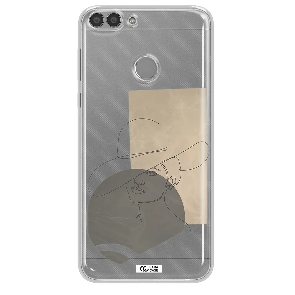 The Lady In The Hat Line Art Huawei P Smart Clear TPU Case