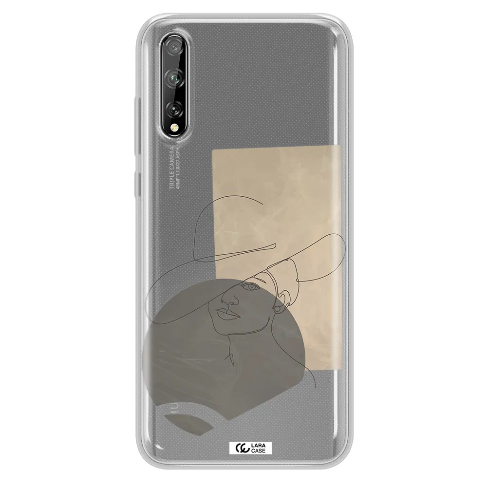 The Lady In The Hat Line Art Huawei P Smart S Clear TPU Case