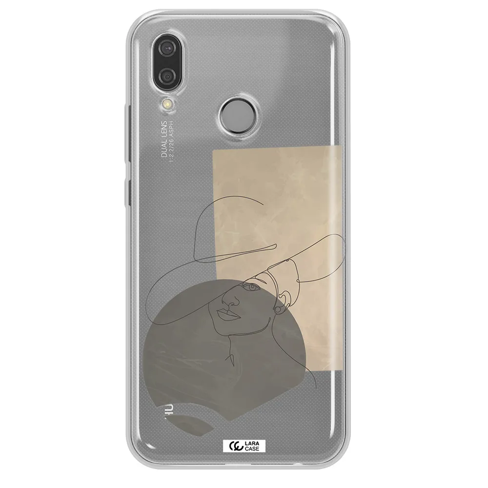 The Lady In The Hat Line Art Huawei P20 Lite Clear TPU Case