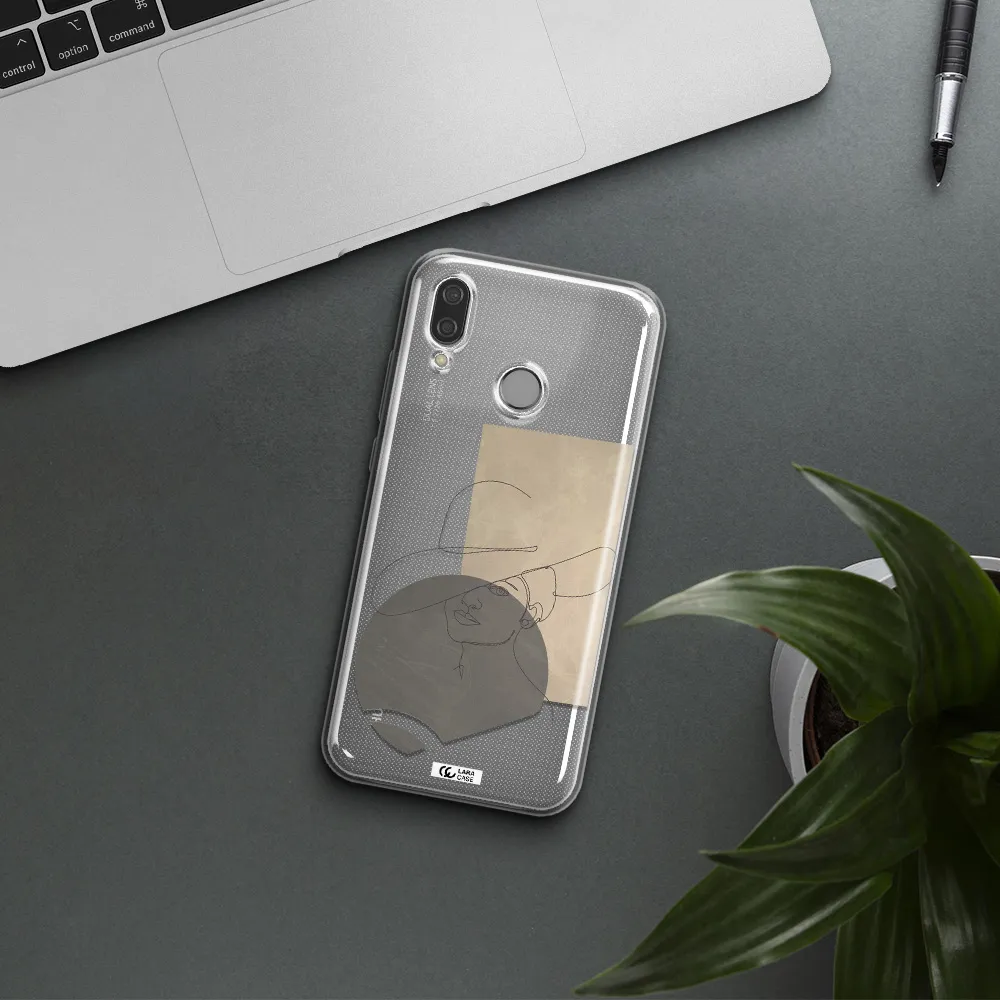 The Lady In The Hat Line Art Huawei P20 Lite Clear TPU Case