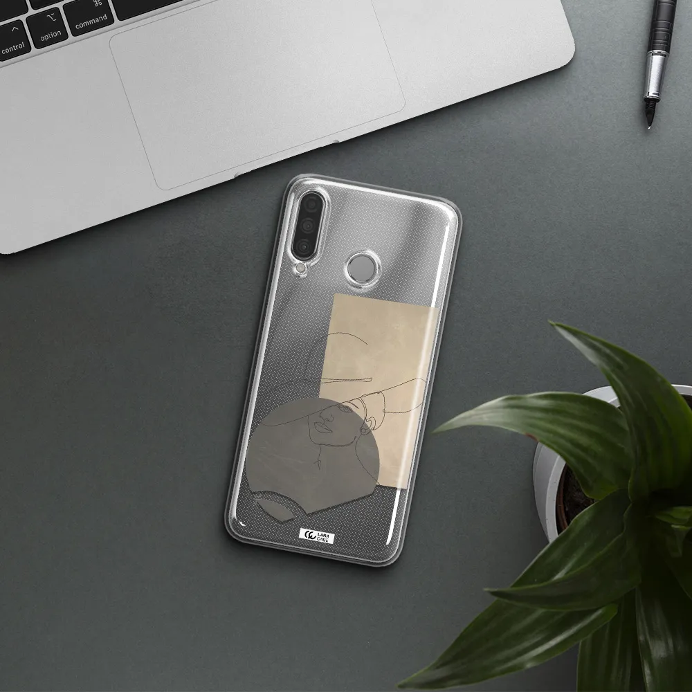 The Lady In The Hat Line Art Huawei P30 Lite Clear TPU Case
