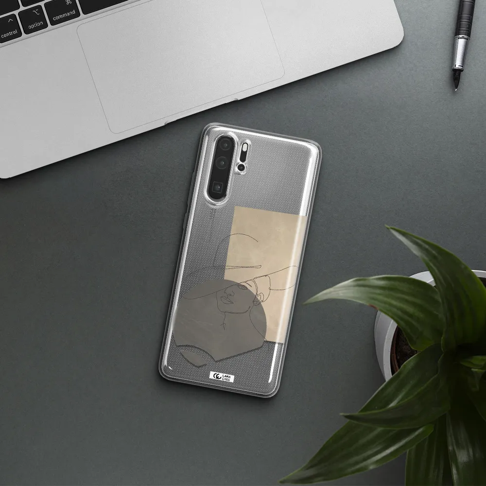 The Lady In The Hat Line Art Huawei P30 Pro Clear TPU Case