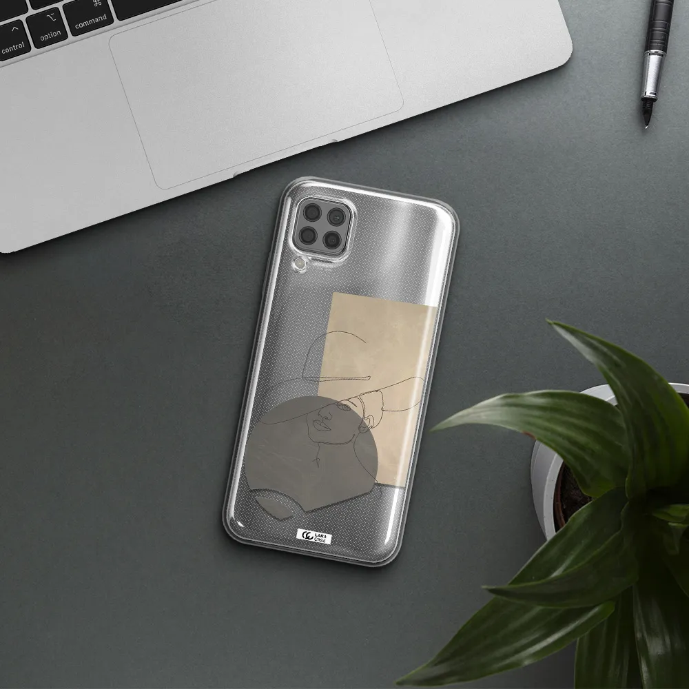 The Lady In The Hat Line Art Huawei P40 Lite Clear TPU Case