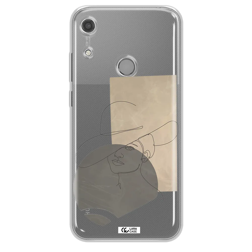 The Lady In The Hat Line Art Huawei Y6S Clear TPU Case