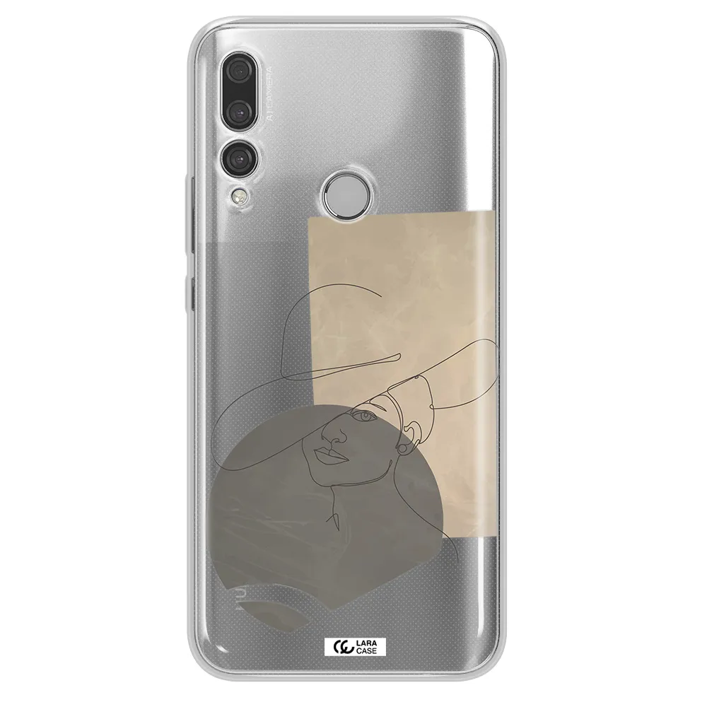 The Lady In The Hat Line Art Huawei Y9 Prime 2019 Clear TPU Case