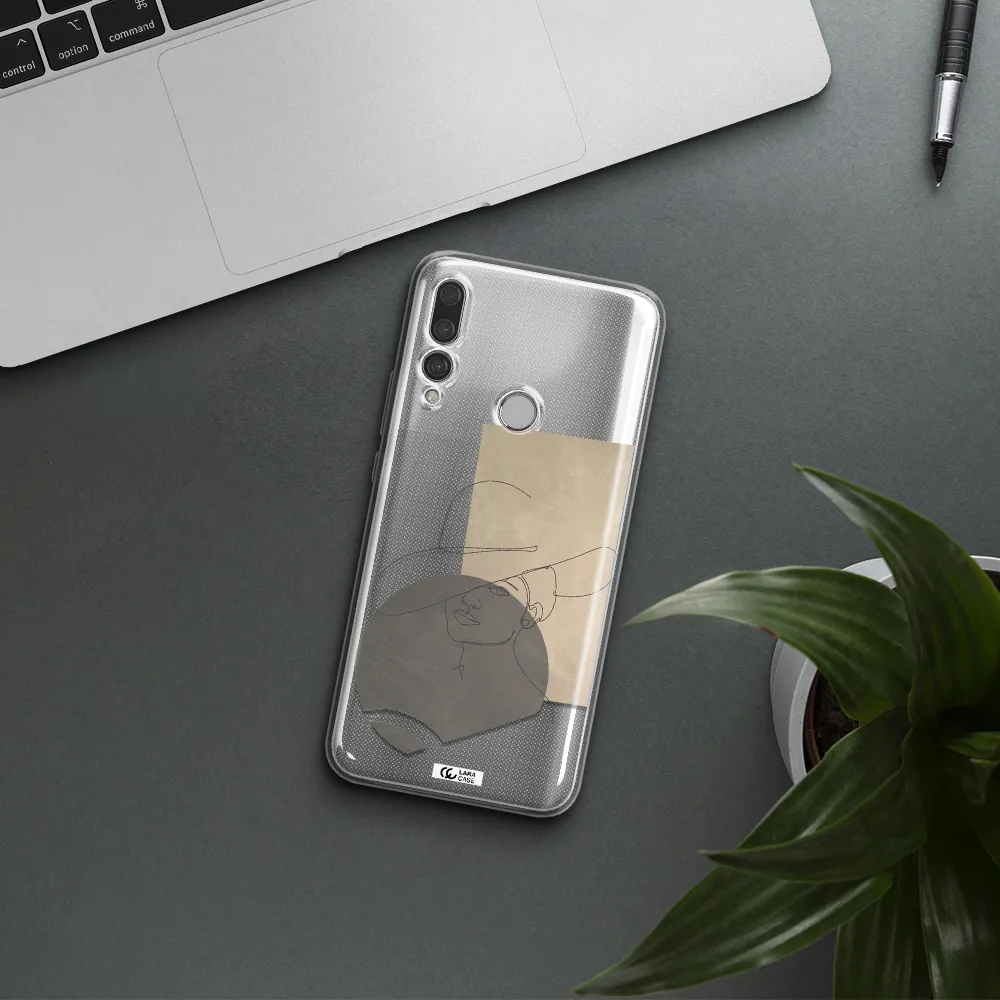 The Lady In The Hat Line Art Huawei Y9 Prime 2019 Clear TPU Case