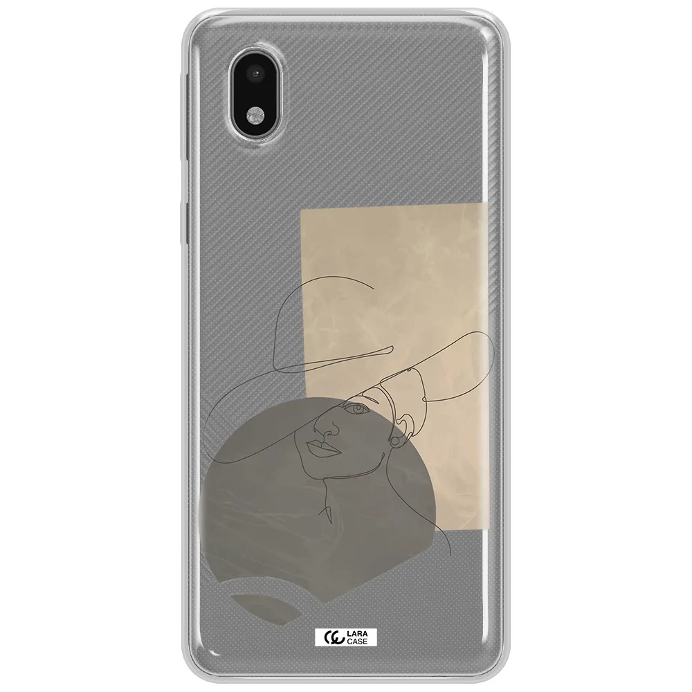 The Lady In The Hat Line Art Samsung A01 Core Clear Tpu Case
