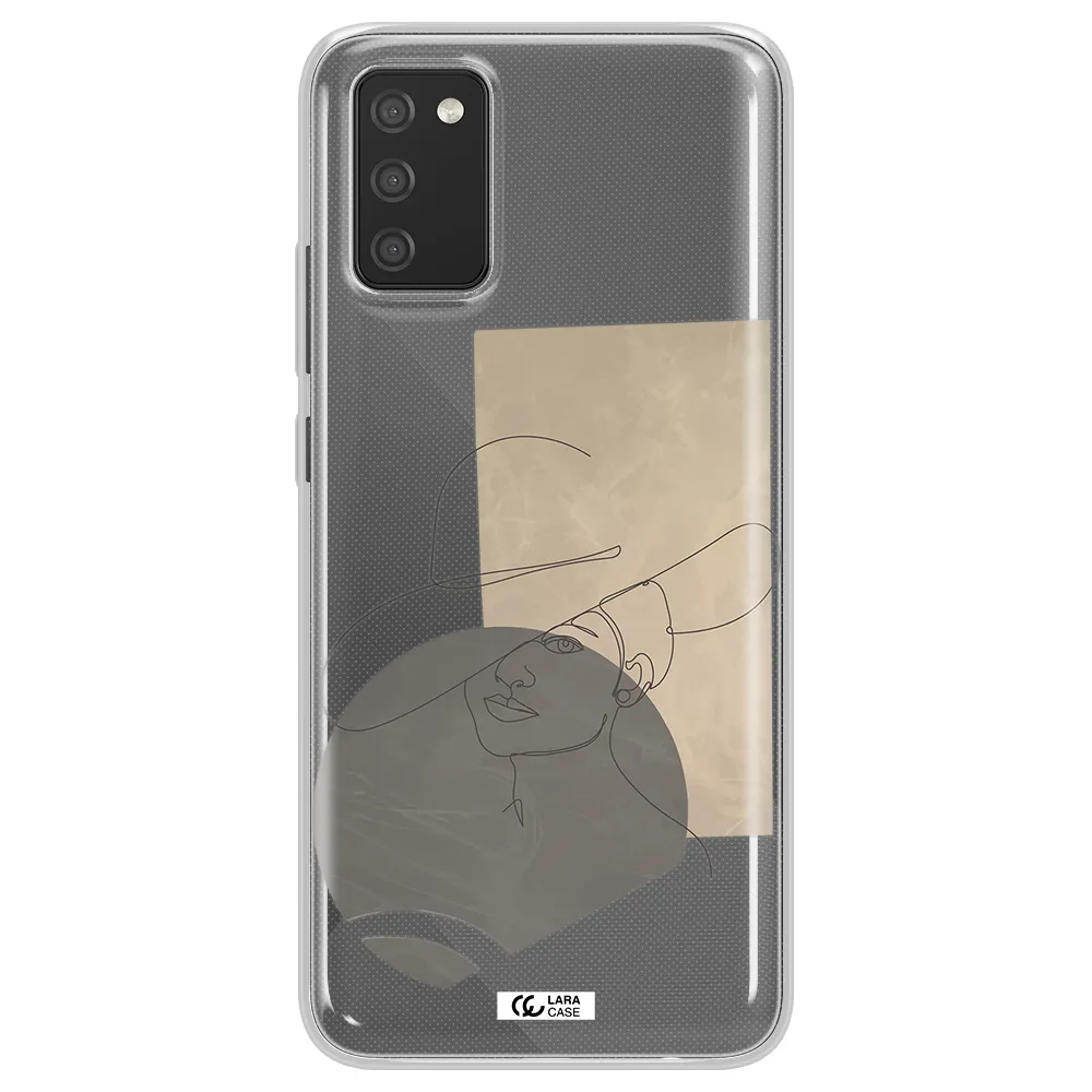 The Lady In The Hat Line Art Samsung A02S Clear TPU Case