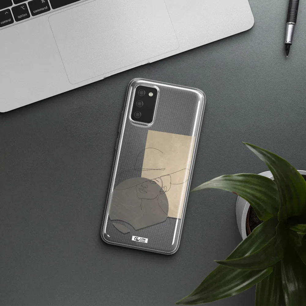 The Lady In The Hat Line Art Samsung A02S Clear TPU Case