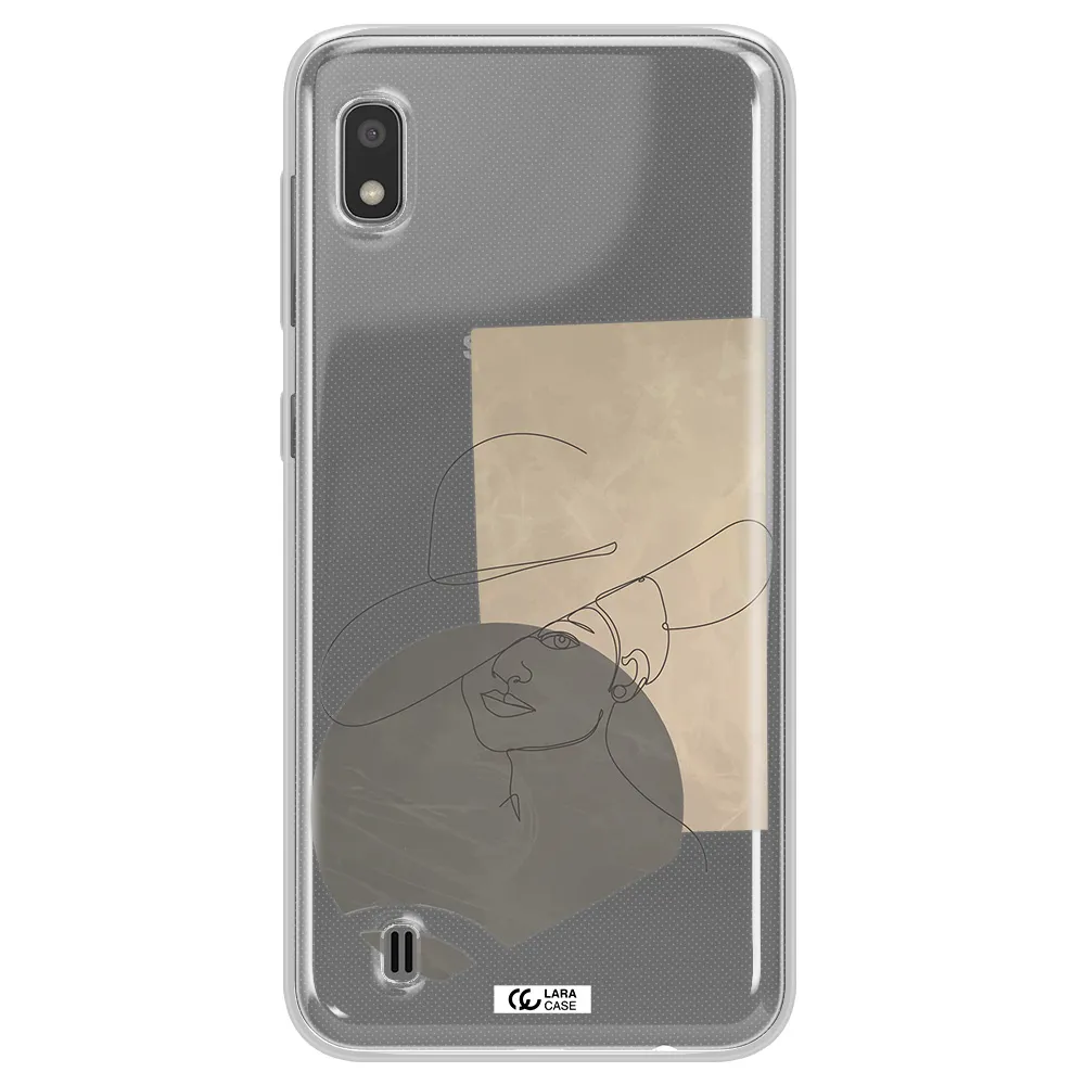 The Lady In The Hat Line Art Samsung A10 Clear TPU Case