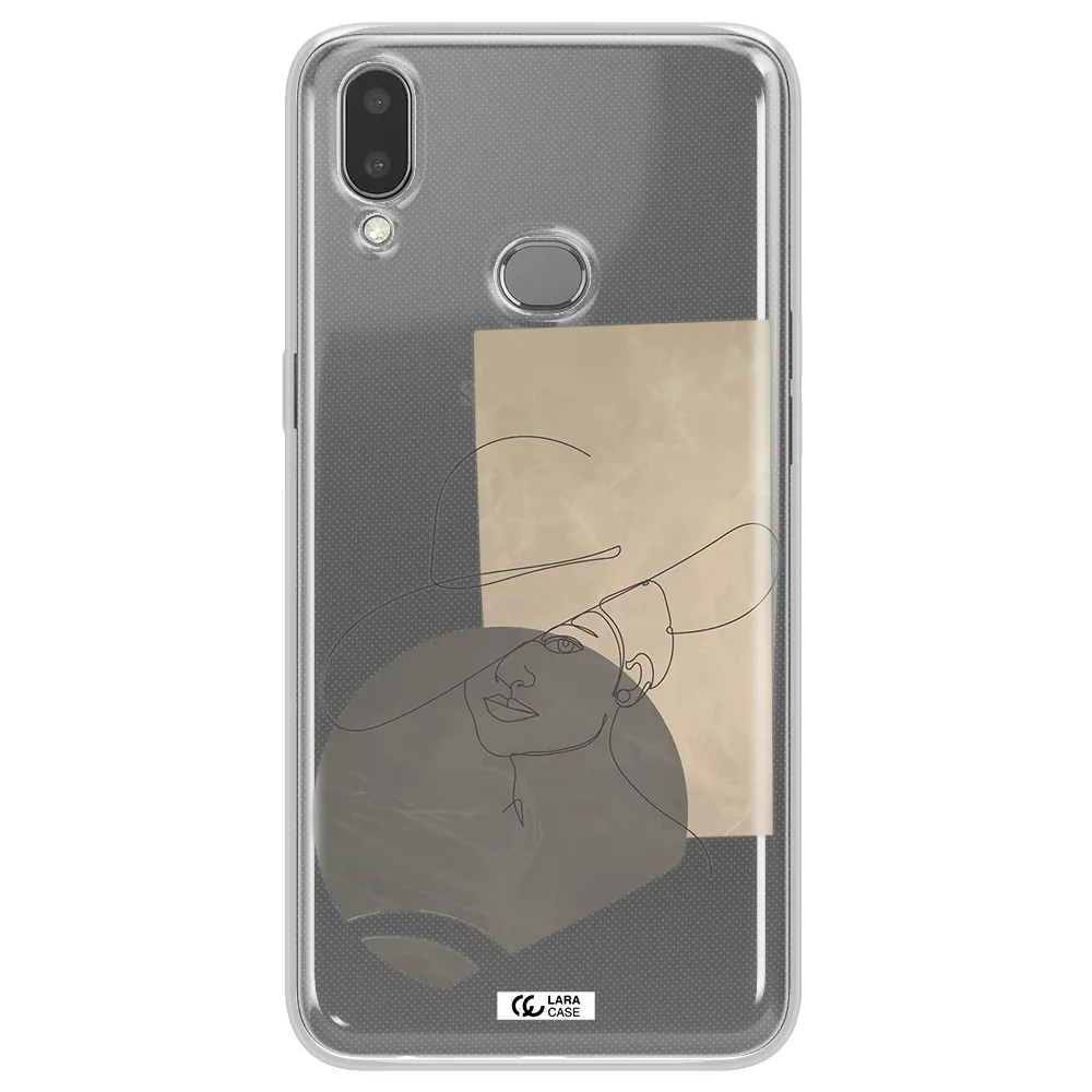 The Lady In The Hat Line Art Samsung A10S Clear TPU Case