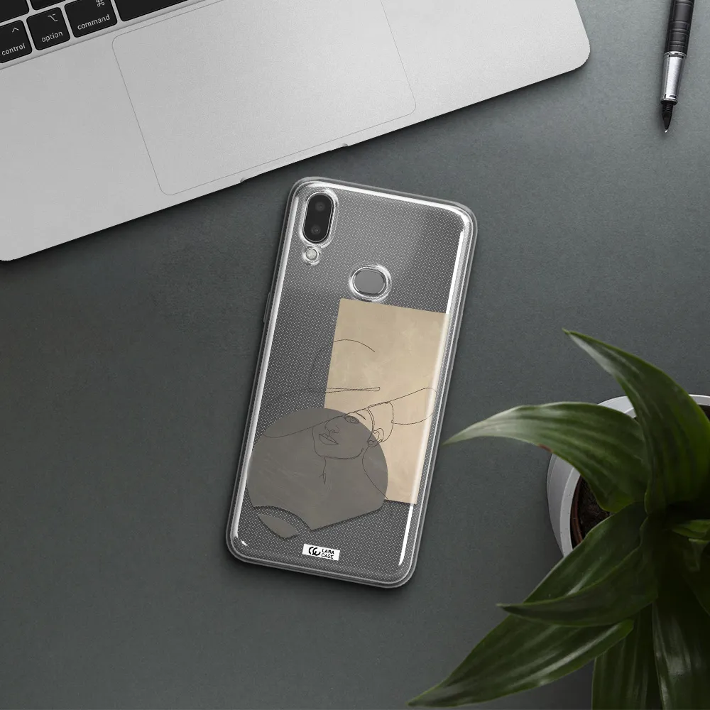 The Lady In The Hat Line Art Samsung A10S Clear TPU Case