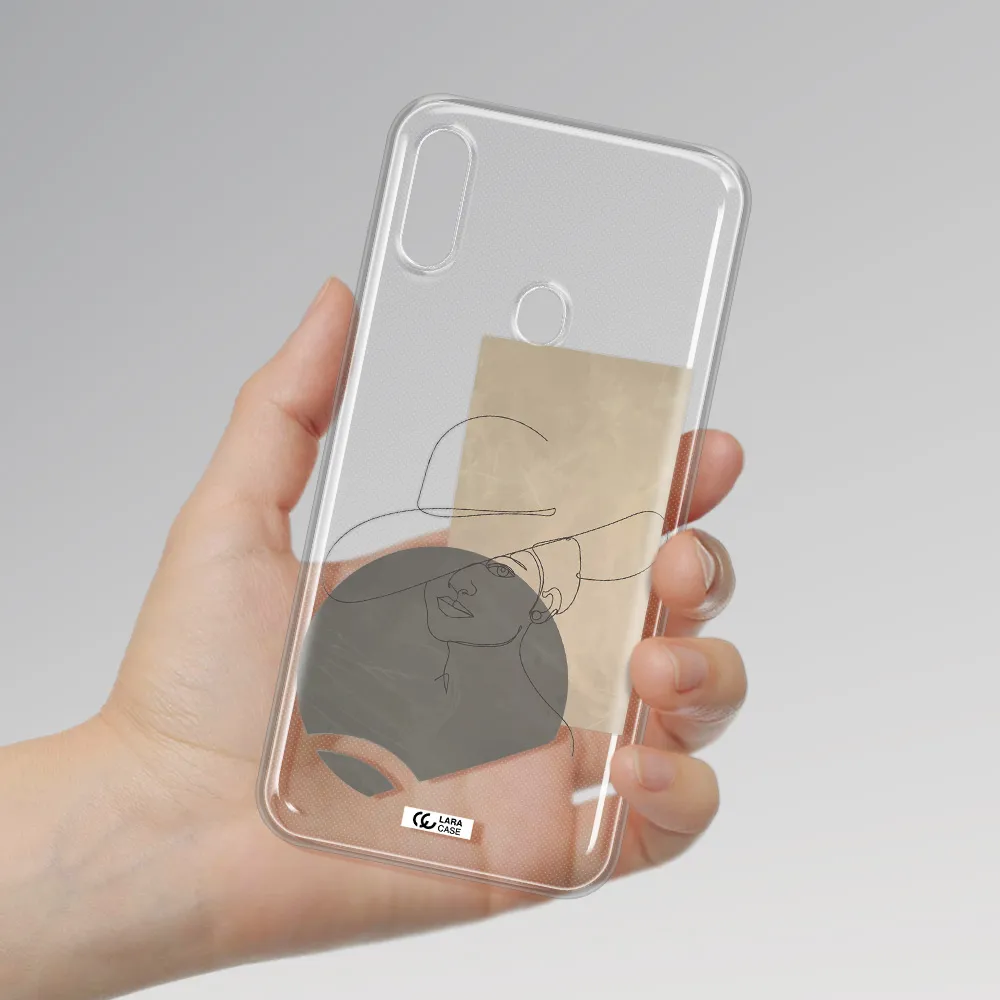 The Lady In The Hat Line Art Samsung A11 Clear TPU Case