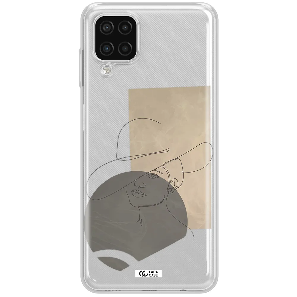 The Lady In The Hat Line Art Samsung A12 4g Clear TPU Case