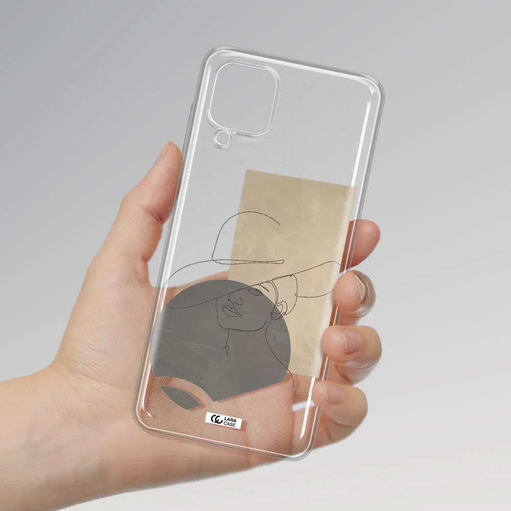 The Lady In The Hat Line Art Samsung A12 4g Clear TPU Case