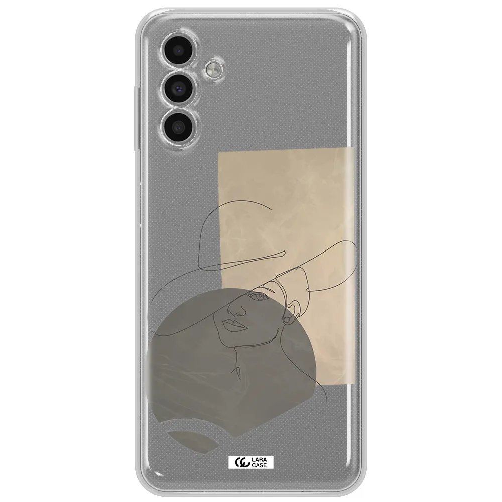 The Lady In The Hat Line Art Samsung A13 5G Clear Tpu Case