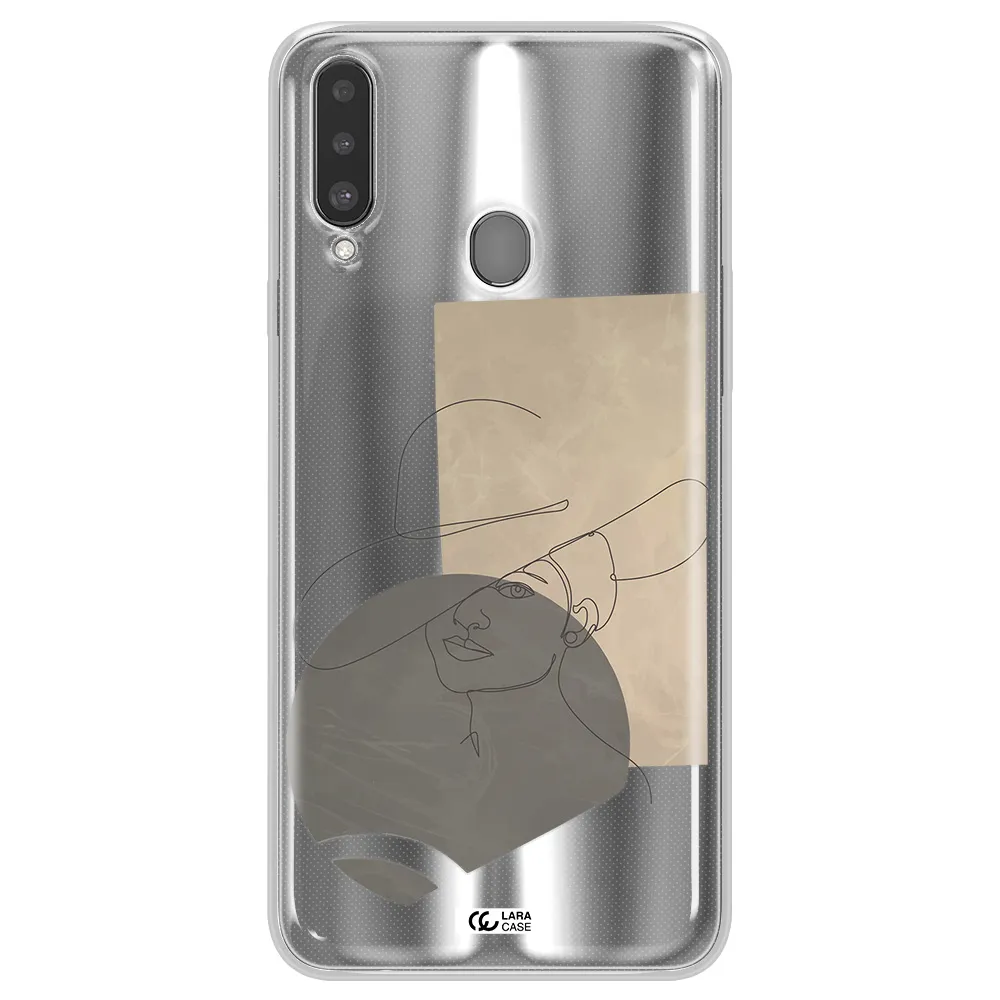 The Lady In The Hat Line Art Samsung A20S Clear TPU Case