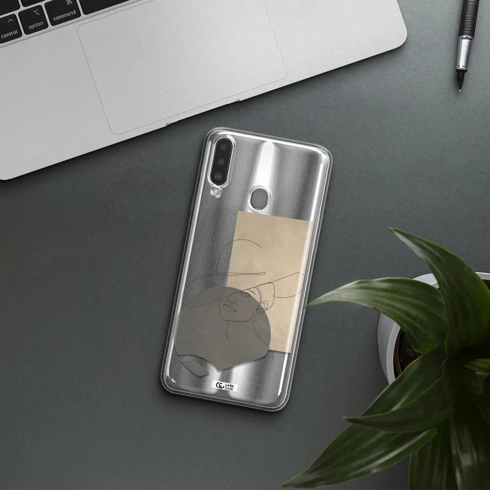 The Lady In The Hat Line Art Samsung A20S Clear TPU Case