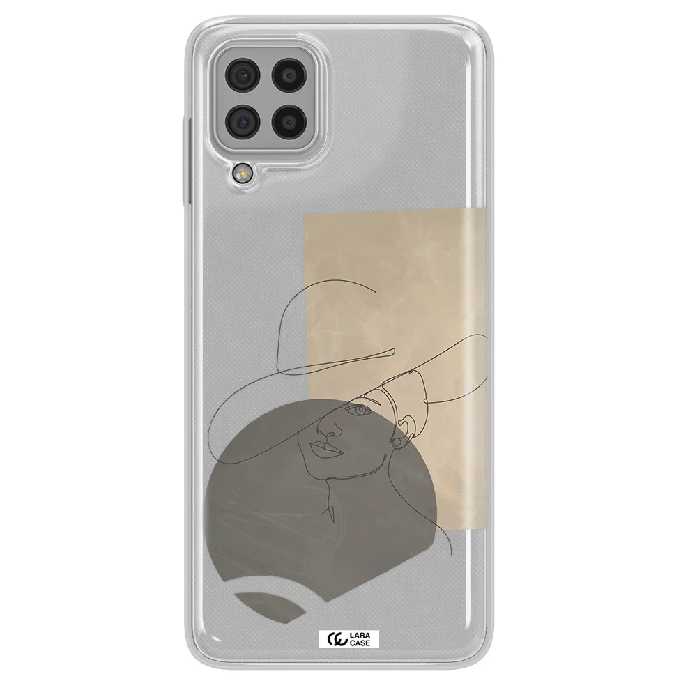The Lady In The Hat Line Art Samsung A22 4g Clear TPU Case