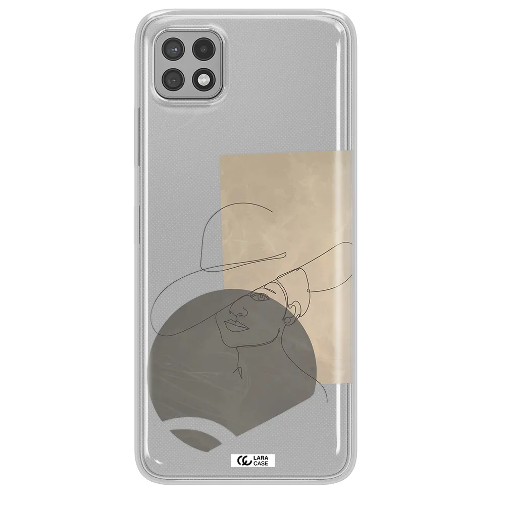 The Lady In The Hat Line Art Samsung A22 5g Clear TPU Case