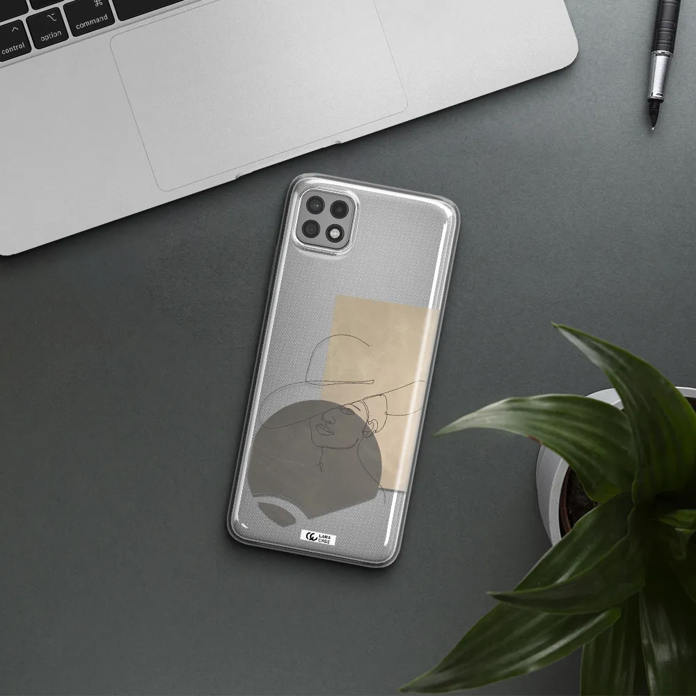 The Lady In The Hat Line Art Samsung A22 5g Clear TPU Case