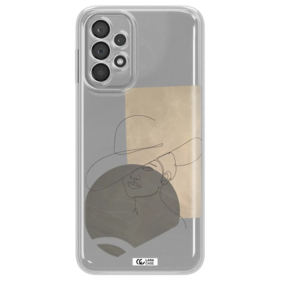 The Lady In The Hat Line Art Samsung A23 5G Clear Tpu Case
