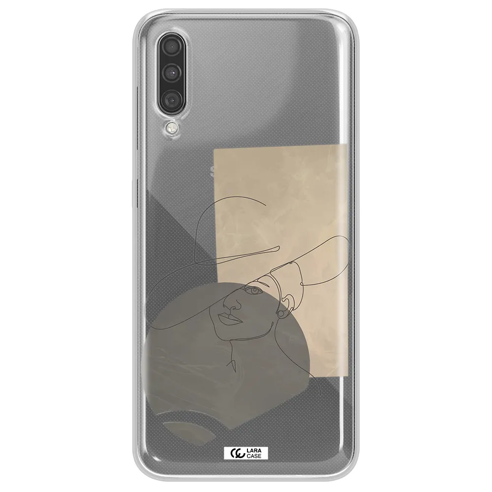 The Lady In The Hat Line Art Samsung A30S Clear TPU Case