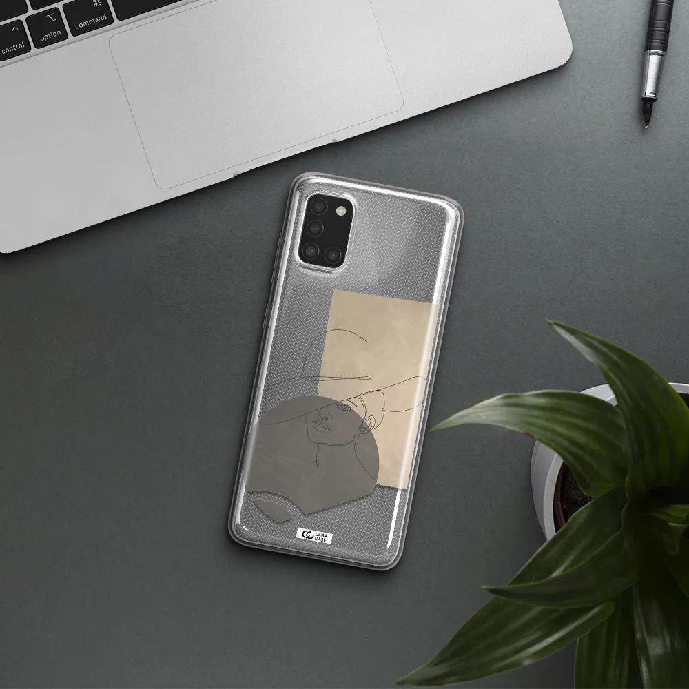 The Lady In The Hat Line Art Samsung A31 Clear TPU Case