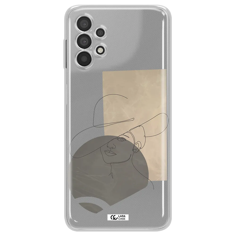 The Lady In The Hat Line Art Samsung A32 4G Clear Tpu Case