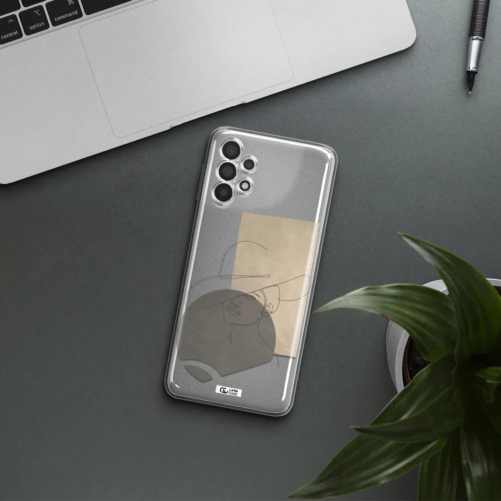 The Lady In The Hat Line Art Samsung A32 Clear TPU Case