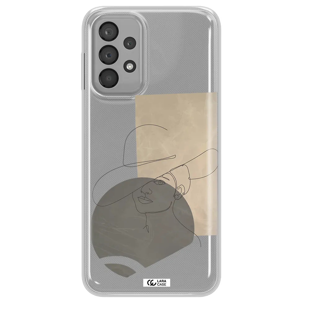 The Lady In The Hat Line Art Samsung A33 Clear TPU Case