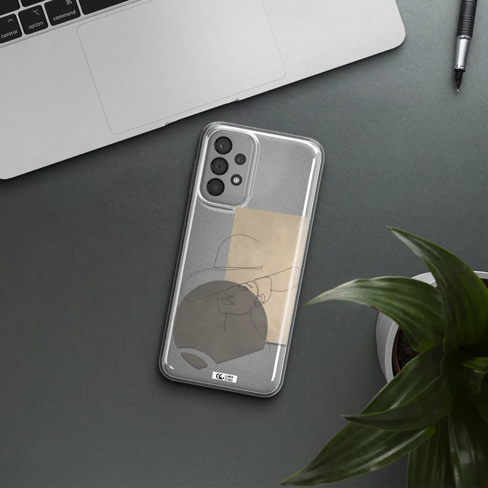 The Lady In The Hat Line Art Samsung A33 Clear TPU Case